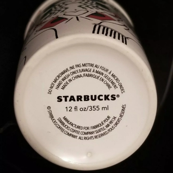 New STARBUCKS Christmas Holiday Ceramic Travel Tumbler Mug Cup 12 oz Coffee 2017 - Picture 5 of 13